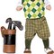 Toddler Golfer Costume White Shirt Plaid Pants Beret and Golf Set